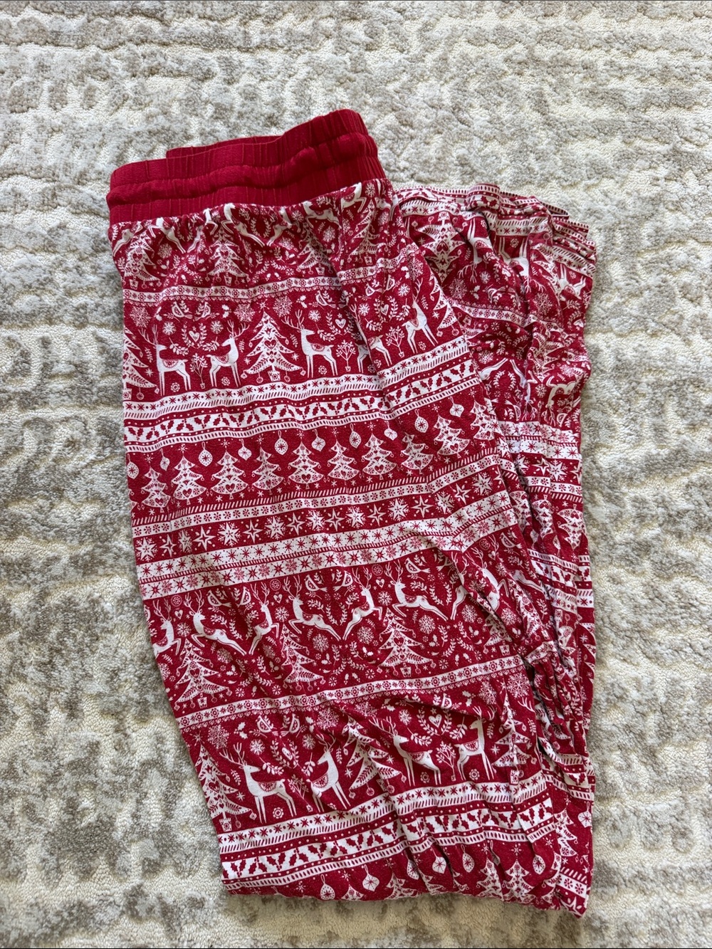 Little Sleepies Red Holiday Print Jogger Pants
